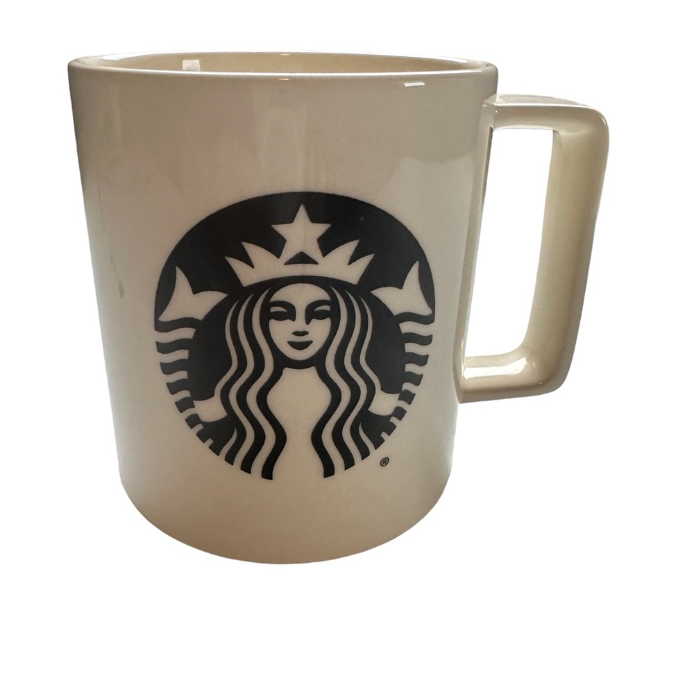Starbucks 2015 14 oz coffee cup made in USA Square Rectangle Handle